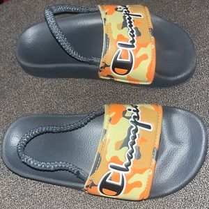 Champion Toddler Sandals 10T Orange Gray Camouflage